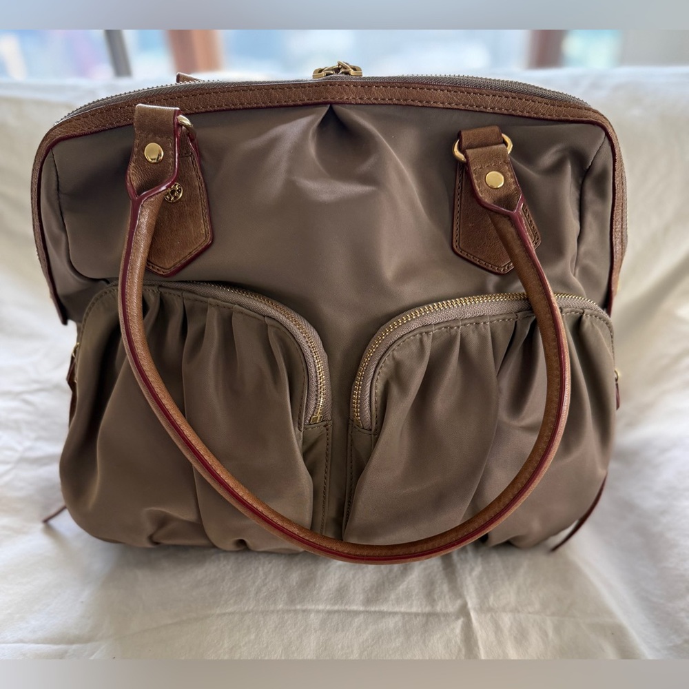 MZ Wallace Jane Bedford Brown with Gold Hardware Nylon Shoulder Women's Handbag